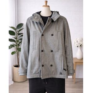 Prana Mens Hooded Elkton Jacket - Healther Gray - Size Medium
